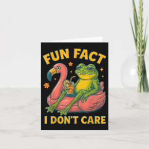 Leuk weetje ik geef niet kikker flamingo sarcastis kaart
