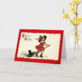 Leuk Weinig Meisje Halloween van de Heks Kaart (Gele Bloem)