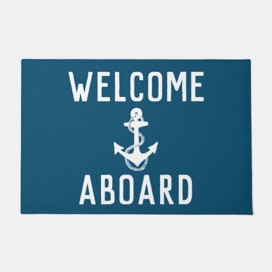 leuk WELKOM ABOARD-formulering met anker | VLOERMA Deurmat (Voorkant)
