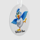 Leuk Welkom Home Blauwvogel van geluk Ornament (voorkant)