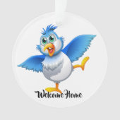 Leuk Welkom Home Blauwvogel van geluk Ornament (voorkant)