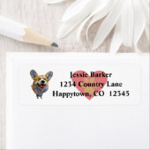 Leuk Welsh Corgi Dog Retouradreslabel Etiket (Insitu)