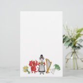 Leuk Welsh kostuum en emblemen op Blue Notepaper Briefpapier (Staand voorkant)