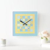 Leuk Welsh Schaap, Faux Patchwork, Vierkante Wandk Klok (Huis)
