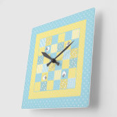 Leuk Welsh Schaap, Faux Patchwork, Vierkante Wandk Klok (Hoek)