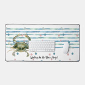 Leuk "Werken voor het strandhuis", Waterverf krab Bureaumat (Keyboard & Muis)