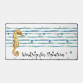 Leuk "Werken voor vakantie", Waterverf Seahorse Bureaumat (Voorkant)