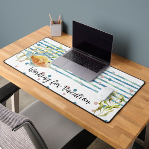 Leuk "Werken voorVakantie", Aquarel Vissen Bureaumat