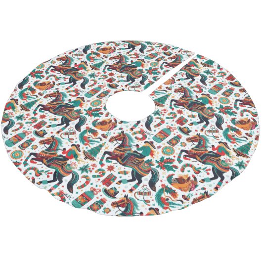 Leuk Western Paard Kerstgroen Kerstboom Rok (Gekanteld)