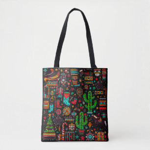 Leuk Western Patroon Kerst Tote Bag