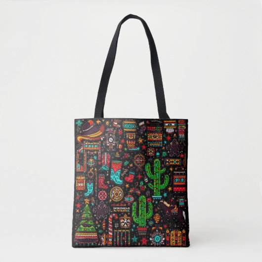 Leuk Western Patroon Kerst Tote Bag (Voorkant)
