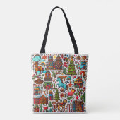 Leuk Western Patroon Kerst Tote Bag (Achterkant)