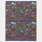 Leuk Western Patroon Kerstblauw Fleece Deken (Voorkant)