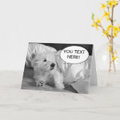 Leuk Westie hondwenskaart Kaart (Gele Bloem)
