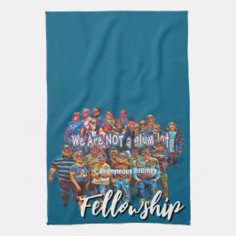 leuk wij zijn geen sombere bende slogan keukendoek theedoek