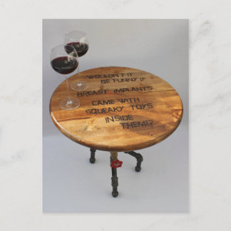 Leuk wijntje en implantaten Briefkaart! Briefkaart