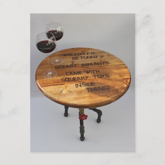 Leuk wijntje en implantaten Briefkaart! Briefkaart (Voorkant)