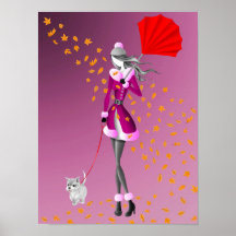 Leuk Winter Duo Lady & Hond Wandelen in de Herfst