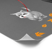 Leuk Winter Duo Lady & Hond Wandelen in de Herfst Poster (Hoek)