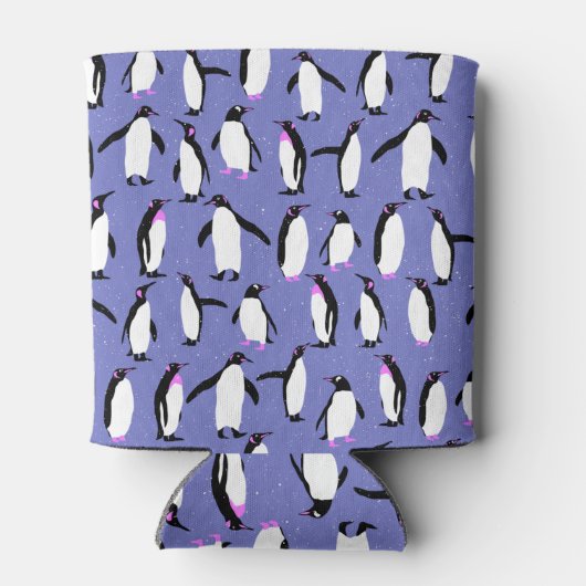 Leuk winter pinguïn patroon blikjeskoeler (Achterkant)