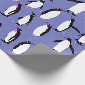 Leuk winter pinguïn patroon cadeaupapier (Hoek)