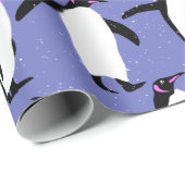 Leuk winter pinguïn patroon cadeaupapier (Rol Hoek)