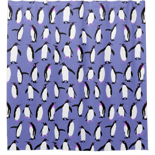 Leuk winter pinguïn patroon douchegordijn (Voorkant)