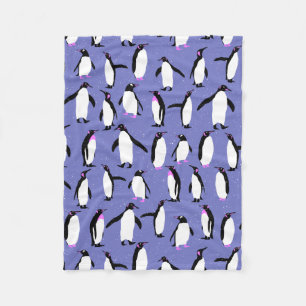 Leuk winter pinguïn patroon fleece deken