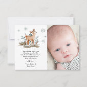 Leuk winterhert Baby shower Bedankkaart (Voorkant)
