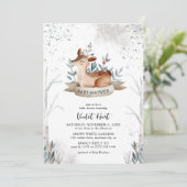 Leuk winterhert Baby shower Kaart (Staand voorkant)