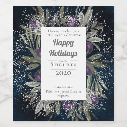 Leuk winterwijn sticker kerstcadeau (Enkel label)