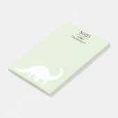 Leuk wit brontosaurus silhouet | Gepersonaliseerd Post-it® Notes (Schuin)