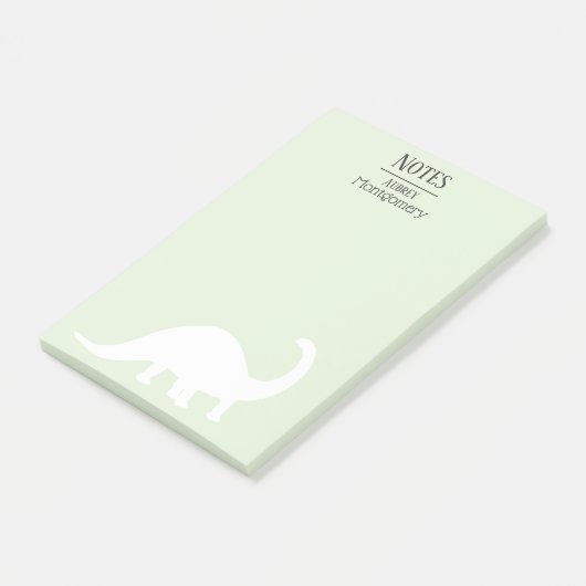 Leuk wit brontosaurus silhouet | Gepersonaliseerd Post-it® Notes (Schuin)