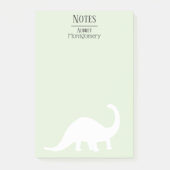 Leuk wit brontosaurus silhouet | Gepersonaliseerd Post-it® Notes (Voorkant)