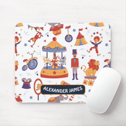 Leuk wit carnaval Kinder school circus patroon Muismat (Met muis)