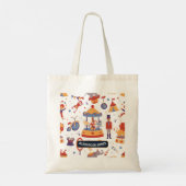 Leuk wit carnaval Kinder school circus patroon Tote Bag (Achterkant)