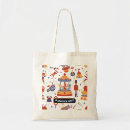 Leuk wit carnaval Kinder school circus patroon Tote Bag