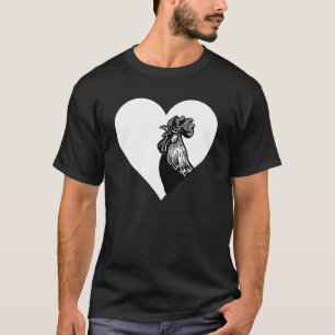 Leuk wit hart zwart haan kip unisex t-shirt