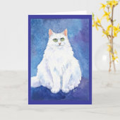 Leuk wit kat of katjeswaterverfwenskaart kaart (Gele Bloem)