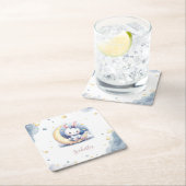 Leuk wit konijntje zittend op de maan kartonnen onderzetters (Insitu)