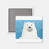 Leuk wit polar Beer print ontwerp Magneet (Voorkant / Achterkant)