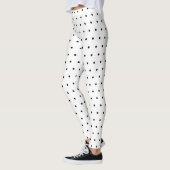 Leuk Wit Zwart Stippenpatroon Leggings (Links)