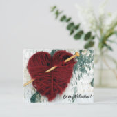 Leuk wolhart met breinaaldfoto feestdagenkaart (Staand voorkant)