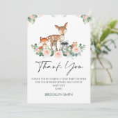 Leuk Woodland Baby shower bedankje Kaart (Staand voorkant)