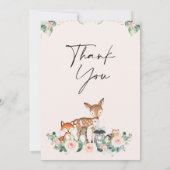 Leuk Woodland Baby shower bedankje Kaart (Achterkant)