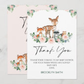 Leuk Woodland Baby shower bedankje Kaart (Voorkant / Achterkant)