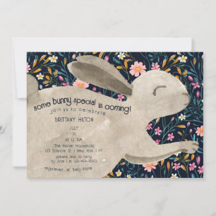 Leuk Woodland Bunny Floral Baby shower Kaart
