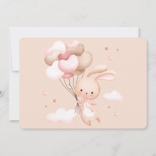 Leuk Woodland Bunny Rabbit Baby shower Kaart (Achterkant)