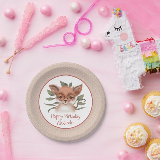 Leuk Woodland Fox Kinderverjaardagsfeestje Papieren Bordje (Feest)