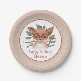 Leuk Woodland Fox Kinderverjaardagsfeestje Papieren Bordje